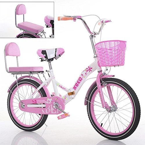 Bici pieghevoli : YEARLY Bambini bici pieghevole, Bici pieghevoli studente Luce portatile Scolaro primario Bicicletta pieghevole Per 6-8 anni vecchio-RosaB 18inch