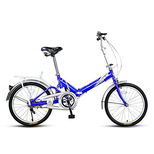 Bici pieghevoli : YEARLY Bici pieghevoli studente, Bicicletta pieghevole Lightweight Portatile Uomini e donne Mini Adulti bici pieghevole-Blu 20inch