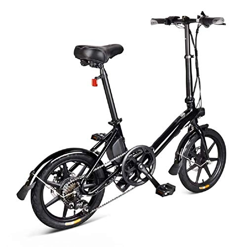 Bici pieghevoli : YEDENGPAO 14 Pollici Pieghevole Bicicletta Elettrica, Bici Elettrica Pieghevole, Pieghevole Bici Elettrica Pieghevole Biciclette Cassetta di Sicurezza Regolabile Portatile per Il Riciclaggio, Nero