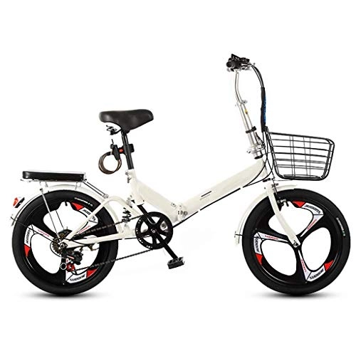 Bici pieghevoli : YUHT - Bicicletta pieghevole da 50, 8 cm, per mountain bike, per adulti e maschili, ideale per escursioni urbane e pendolarismo (colore: bianco) monociclo