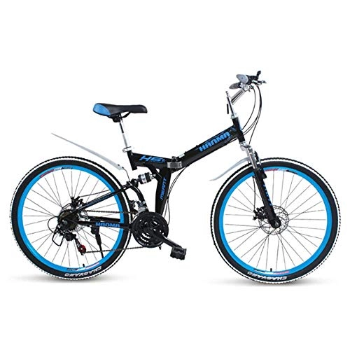 Bici pieghevoli : Zixin Bicicletta Pieghevole for Adulti Mountain Bike 24 Pollici Portable Biciclette Ammortizzante Maschile e Femminile Allievi della Strada della Bicicletta Bici Ciclo Leggero