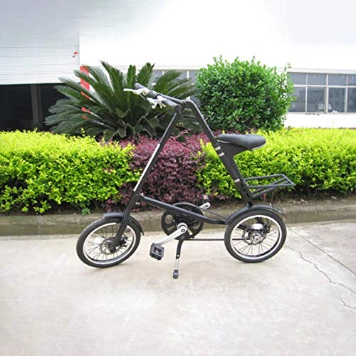 Bici pieghevoli : ZXWNB Mini Bicicletta da 16 Pollici Lady Scooter Bicicletta Pieghevole Veloce Portatile Lega di Alluminio Nera da 14 Pollici, Nero, 14 Inches