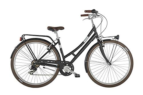 Biciclette da città : ALPINA City Bike Velvet da Donna, Cambio a 7 velocità, 28" e Telaio in Alluminio 46 cm (Nero Semi Opaco)