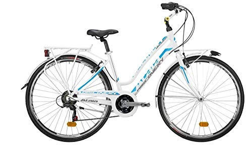 Biciclette da città : Atala Citybike da Donna Modello 2020 Discovery, 21 velocità, Colore Bianco - Azzurro, Misura 49 (M)