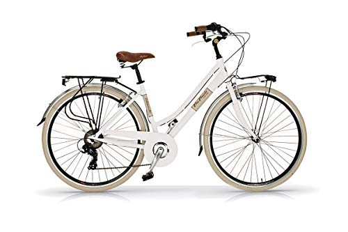 Biciclette da città : BICI BICICLETTA 28'' DONNA ELEGANCE VIA VENETO 6V ALLUMINIO BIANCO GELATO