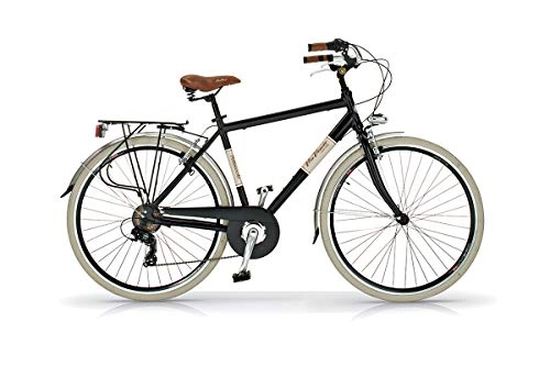 Biciclette da città : BICI BICICLETTA 28'' UOMO ELEGANCE VIA VENETO 6V ALLUMINIO NERO PDC