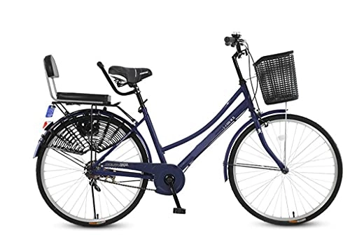 Biciclette da città : Bici da strada da 24 pollici City City City, Lightweight Single Speed ​​Dutch Bike Bike Acciaio Bicicletta Bicicletta Bicicletta Bicicletta Bicicletta Outdoor Sports City Bicicletta urbana, Blu