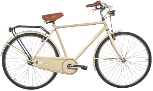 Biciclette da città : BICI MISURA 28 UOMO DA PASSEGGIO OLANDESE MASCHILE DA città OLANDA LUSSO CON FILETTI BICICLETTA CITY SENZA CAMBIO 1V MADE IN ITALY ART. OL28L (47 CM, PANNA)