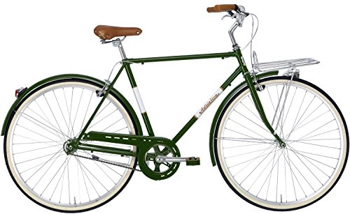 Biciclette da città : Bicicletta Cicli Adriatica Holland Man da uomo, telaio in acciaio, ruota da 28", taglia 54 (Verde Scuro, Monomarcia)