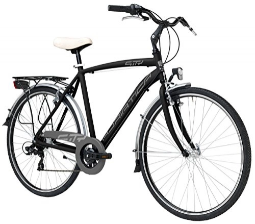 Biciclette da città : Bicicletta Cicli Adriatica Sity 3 da uomo, telaio in alluminio, ruota da 28", cambio Shimano a 6 velocità, due colori disponibili (Nero, 50)