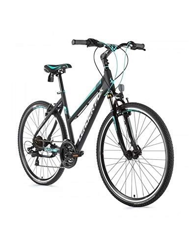 Biciclette da città : Bicicletta City Bike 28 Leader Fox Away Lady in alluminio da donna, 7 velocità, grigio opaco / verde, taglia 168-178 cm (Shimano Revosdhift + ty300)