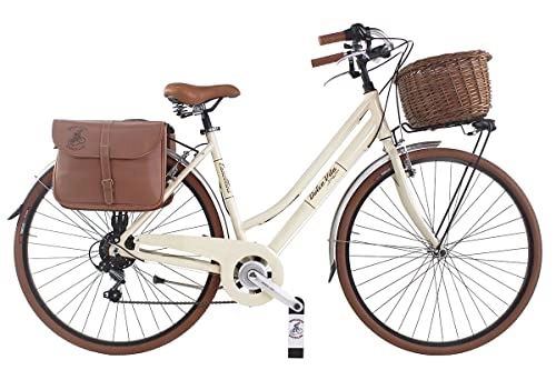 Biciclette da città : Bicicletta Dolce vita by canellini vintage via veneto retrò retro citybike CTB bike cesto borse alluminio donna (46, Panna)