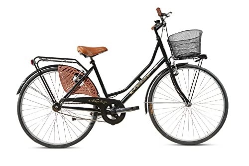 Biciclette da città : Bicicletta Donna da Passeggio Olanda Misura 26 Bici da città Vintage retrò con Cestino Nero