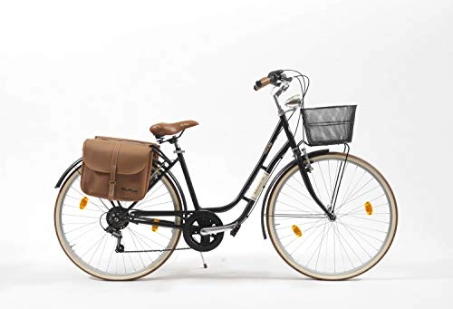 Biciclette da città : Bicicletta Nostalgia Donna Made in Italy Via Veneto (nero polvere di caffè)
