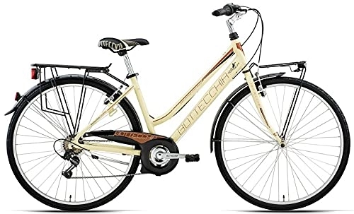 Biciclette da città : BOTTECCHIA BICI BICICLETTA 200 DONNA SHIMANO 6V CREMA MARRONE H44