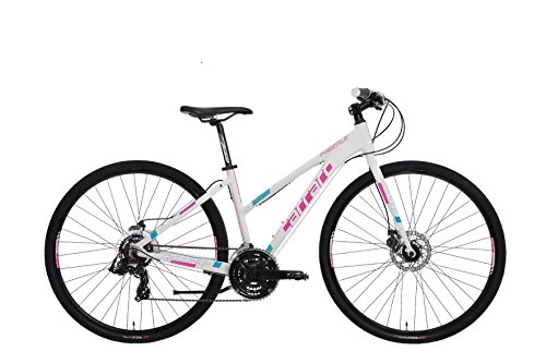 Biciclette da città : Carraro AZIMUT SC, Bici Trekking Donna, Bianco / Corallo, S