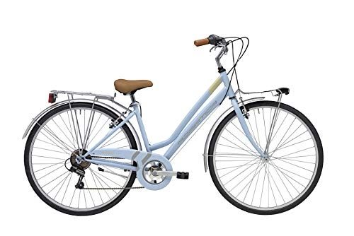 Biciclette da città : Cicli Adriatica Bicicletta Donna Trend” Ruote 28″ con Cambio Shimano 6 velocità - Colore Azzurro