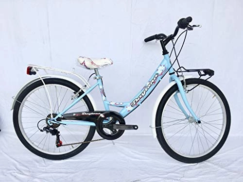 Biciclette da città : Daytona Bici 24 MONOTUBO Donna / Bimba Celeste Shimano 6V.