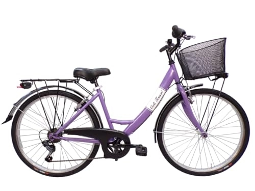 Biciclette da città : Daytona bicicletta da donna bici da passeggio city bike 26'' cambio 6 velocita (viola)