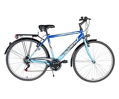 Biciclette da città : F.lli Schiano Trekking Ares Shimano Bicicletta, Blu / Celeste, 28