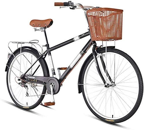 Biciclette da città : FEE-ZC Bicicletta da pendolare a 7 velocità da 26 Pollici Universale City Bike per Adulti