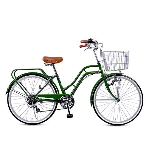 Biciclette da città : GHH Bicicletta da Città Donna Retro City Bike Shimano 6v, per Lavoro / Viaggi / Shopping, Verde