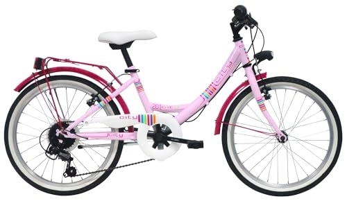 Biciclette da città : giordano shop Bicicletta City per Ragazza 20” 6V in Acciaio Venere Rosa