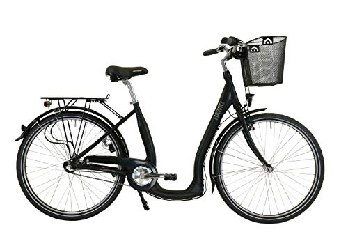 Biciclette da città : HAWK City Comfort Premium Plus (con cestino) (nero, 26 pollici)