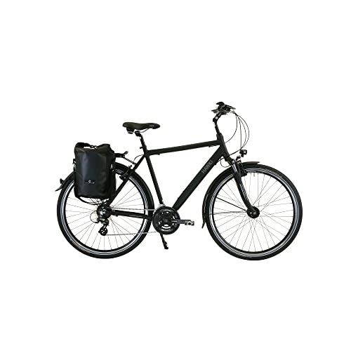 Biciclette da città : Hawk Trekking Gent Premium Plus (con borsa) (nero, 52 cm)