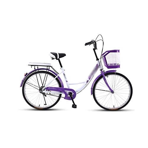 Biciclette da città : IEASEzxc Bicycle Bicycle 24 Inch Commuter City Bike Retro Lady Students Leisure Light Colorful Car Safer