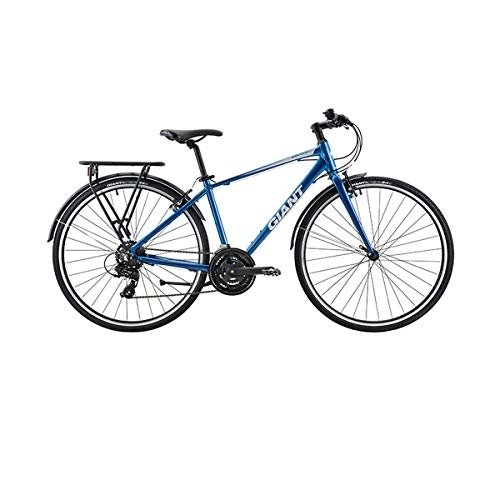 Biciclette da città : KUQIQI Bicicletta per pendolari Urbani, Bicicletta da Strada per Adulti, Bicicletta a Manico Piatto, Bicicletta a velocit variabile - S (Color : Blue)