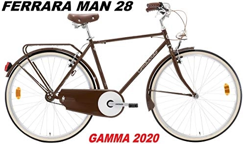 Biciclette da città : LOMBARDO BICI Ferrara Man Ruota 28 Vintage 1V Gamma 2020 (Brown White Glossy)