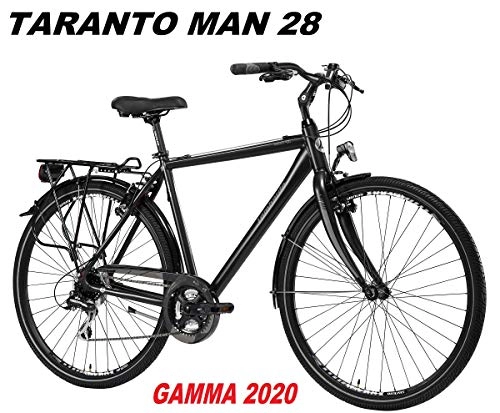 Biciclette da città : LOMBARDO BICI TARANTO Man Ruota 28 Shimano ACERA 24V Gamma 2020 (Black Grey Matt, 48 CM)