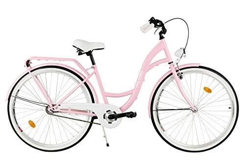 Biciclette da città : Milord. 2018 Comfort Bike, Bicicletta da Città Donna, 3 velocità, Rosa, 28