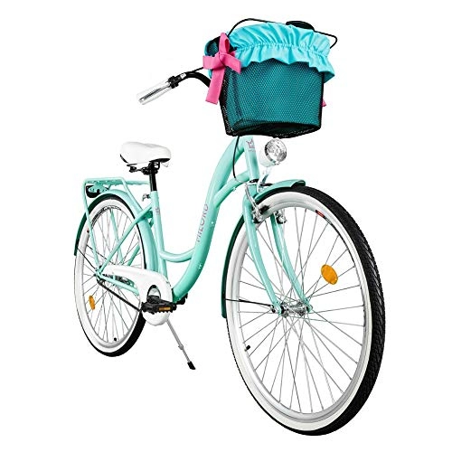 Biciclette da città : Milord. Comfort Bike con Cesto, Bicicletta da Città Donna, 3 velocità, Acqua, 28