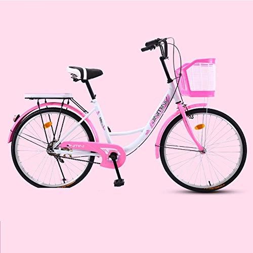 Biciclette da città : MOBDY Bicicletta Bike Adulto Donna s 26 Pollici Pendolare Citt Retro Ladies Student Grils Leisure LigCar2020 New-Pink_26_inch