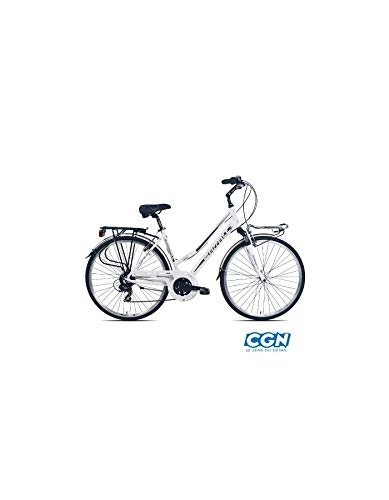 Biciclette da città : Motodak Bicicletta Vtc Trekking C436 Signora Glory Cavallo Bianco / Grigio T44 Alu Tx35 Susp