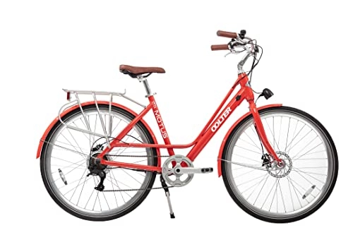 Biciclette da città : Motus ETTA | Rosso Bicicletta eBike Elettrica Donna 28 Pollici | Velocità massima di 25 km / h | Autonomia 70km | Lithium-Ion Batteria 36V 7Ah | Motore 250W |Taglia XL | Cambio a 7 marce | e-Bike