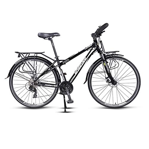 Biciclette da città : MUZIWENJU Bicicletta da Corsa per Bici da Corsa in Alluminio 24 velocità 700C, Freni a Doppio Disco, Alta qualità (Color : Black, Edition : 24 Speed)