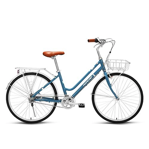 Biciclette da città : Mzq-yj City Bike Interno a Tre velocità Commuter Biciclette, per Unisex Adulto, Telaio Leggero in Lega di Alluminio, 26 Pollici, Light Blue