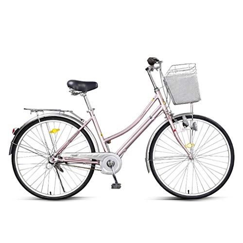 Biciclette da città : Mzq-yj City Bike velocità variabile Commuter Leggero Biciclette per Adulto Unisex, Light Space Red