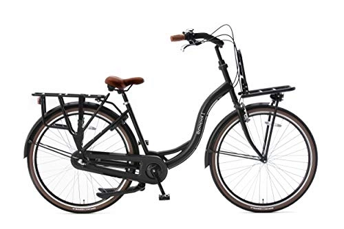 Biciclette da città : POPAL Mare 28 Pollice 47 cm Donne 3SP Freni a rulli Nero Opaco