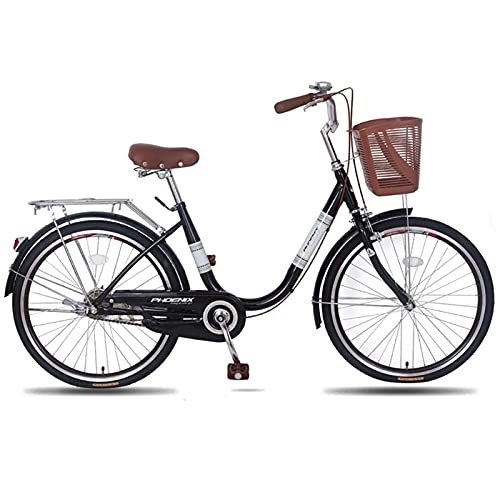 Biciclette da città : QIU Ladies 20" / " 24"Ruota a 7 velocità 19" Telaio Tradizionale Bike Bicycle Blue (Color : Black, Size : 20")