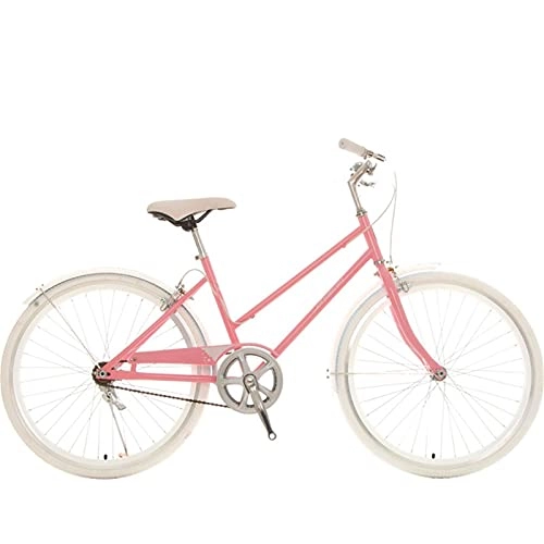 Biciclette da città : QIU Ladies 24"Ruota 7 velocità 16" £ Frame Bike Bike Bicycle Bianco (Color : Pink, Size : 24")