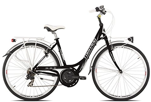 Biciclette da città : Torpado bici city partner 28'' donna alu 3x7v taglia 44 nero (City) / bicycle city partner 28'' lady alu 3x7s size 44 black (City)