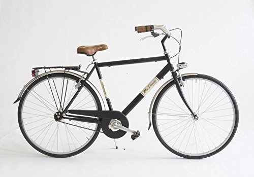 Biciclette da città : Via Veneto Bicicletta 603 Uomo Made in Italy (Taglia Telaio 50, Nero Polvere di Caffe')