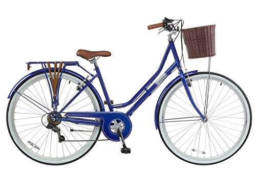 Biciclette da città : Viking Belgravia - Bicicletta da donna Classic 6 velocità, 45, 7 cm, colore: Blu