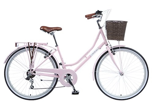 Biciclette da città : Viking Belgravia - Bicicletta tradizionale da donna, 66 cm, 6 velocità, 18", colore: Rosa