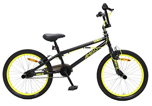 BMX : Amigo Danger - Bicicletta BMX 20 pollici - Bicicletta freestyle per uomini e donne - Con freno a mano, rotore a 360° e 4 pioli - Nero / giallo