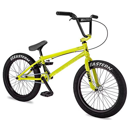 BMX : Eastern Bikes Nightwasp - Bicicletta BMX da 20 pollici, colore giallo fluo, telaio cromato completo